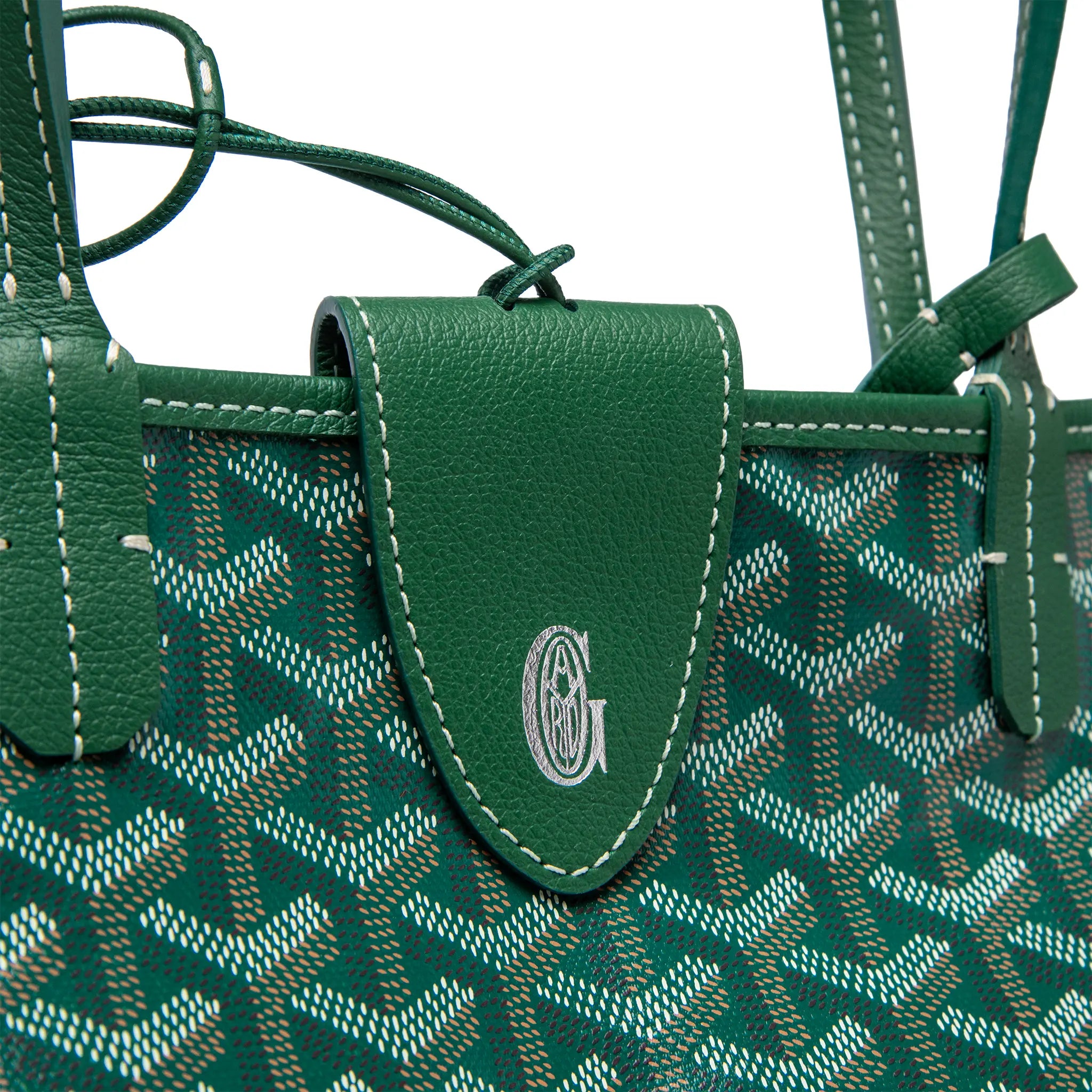 Detailed View of Goyard Saint Louis GM Tote Bag Green CROCUNPMLCL09CL09X